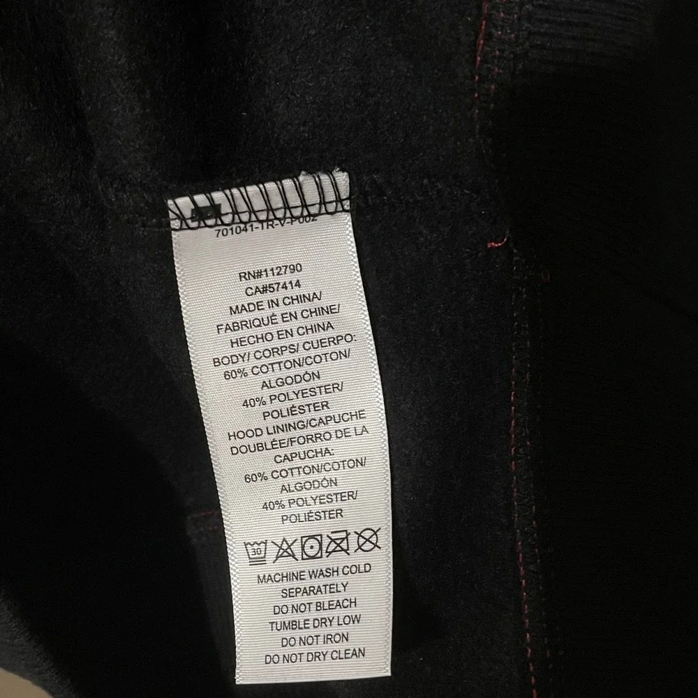 True Religion Mens Buddha Logo Hoodie Jet Black Red Contrast Stitch‎ Medium $119
